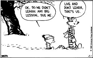 Calvin and Hobbes: Live and don't learn