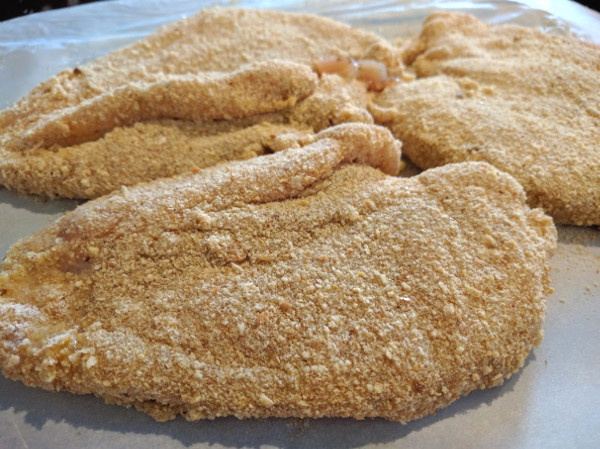 Breaded chicken breasts
