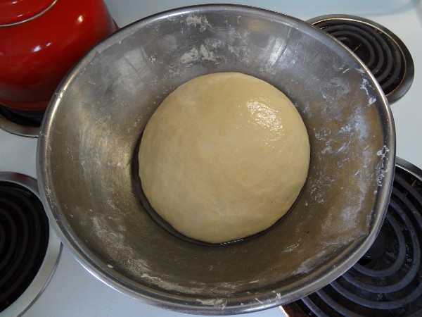 Dough in the process of rising