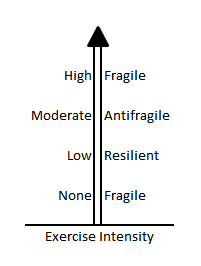 Chart: spectrum of exercise intensity and body response