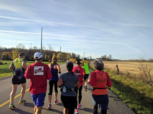 4:00 Pace Bunny (with orange bunny ears) surrounded by his flock